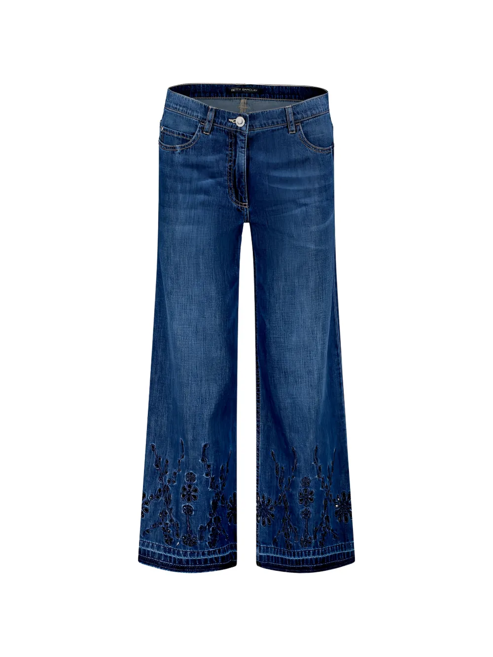 Betty Barclay embroidered cropped jeans - Blau