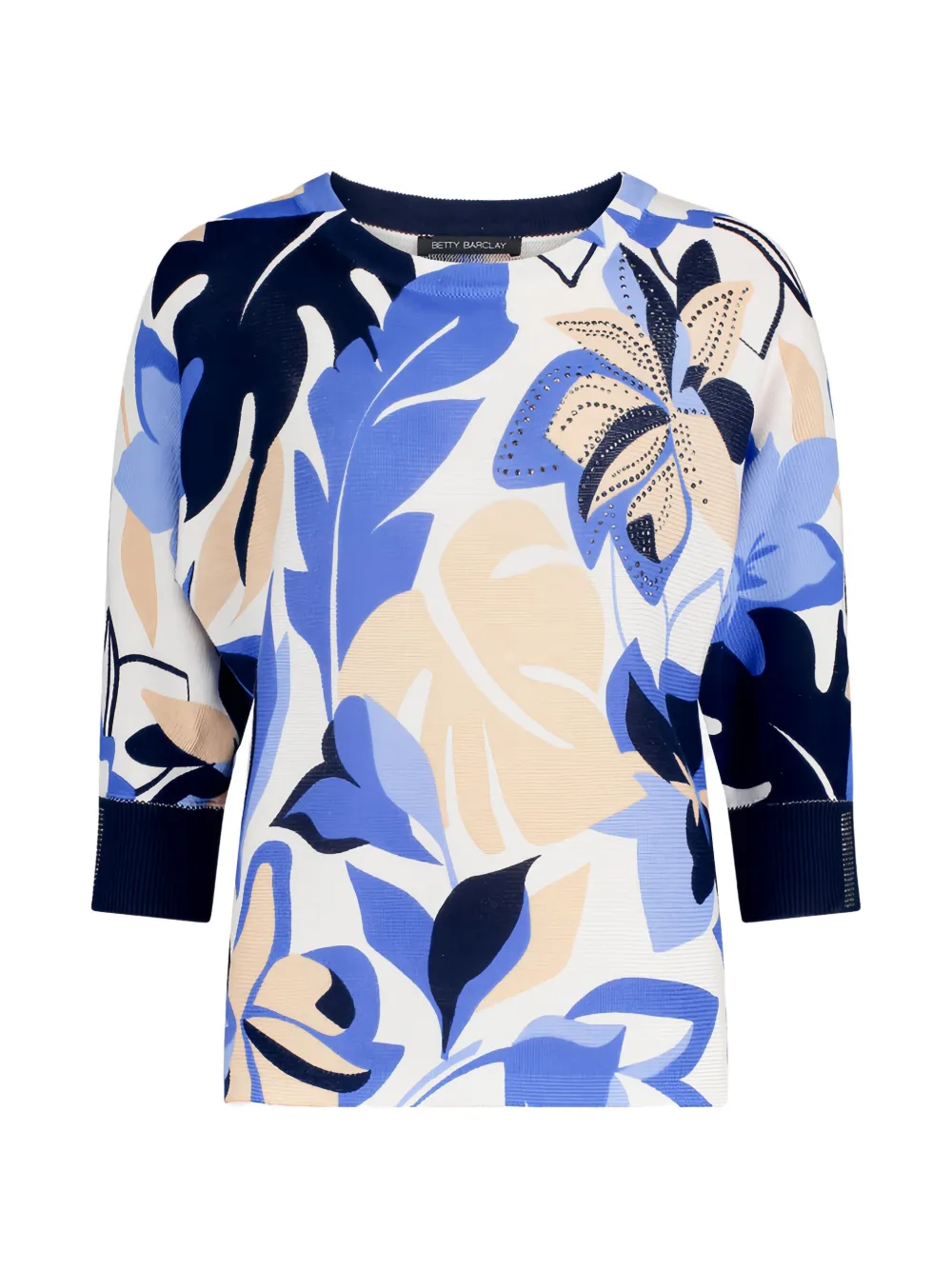 Betty Barclay floral-print rhinestone-embellished sweater - Bianco
