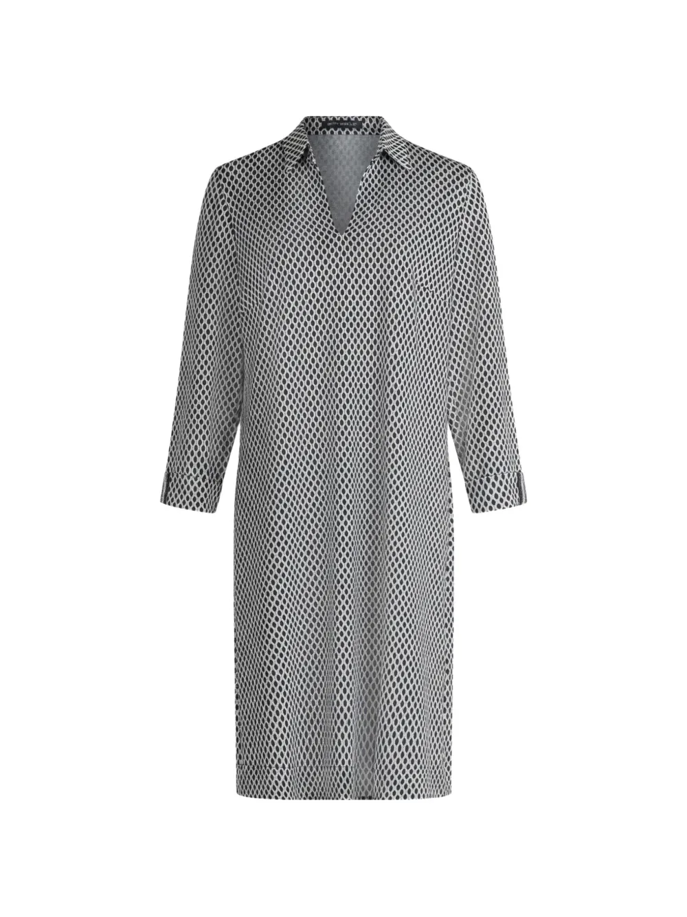 Betty Barclay geometric-print three-quarter-sleeve mini dress - Bianco