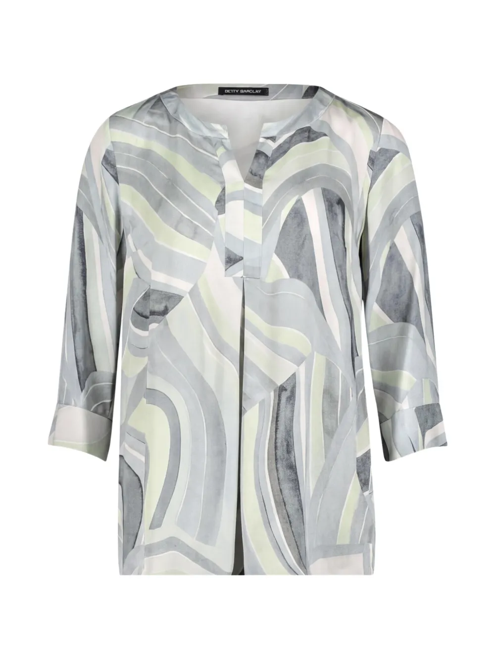 Betty Barclay abstract-print three-quarter-sleeve top - Verde