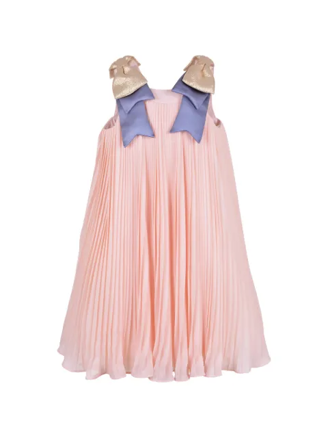 Hucklebones London bow-detail pleated dress