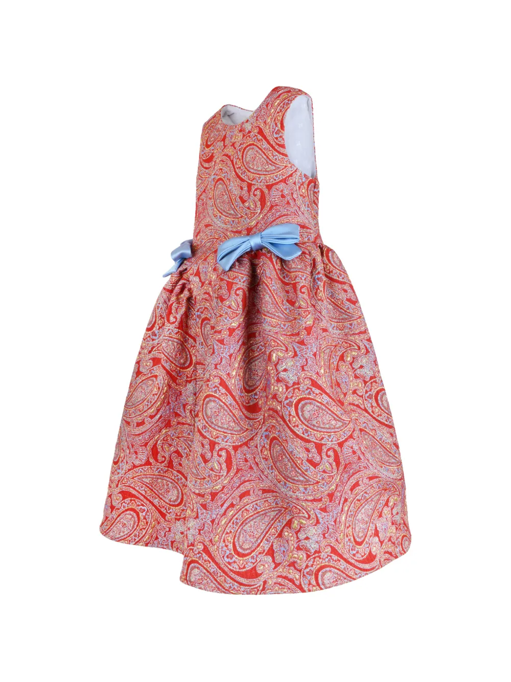 Hucklebones London paisley-print bow-detail midi dress Rood
