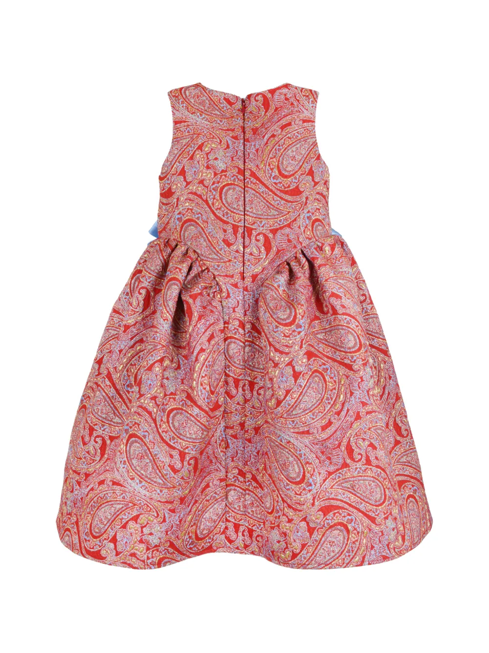 Hucklebones London paisley-print bow-detail midi dress Rood