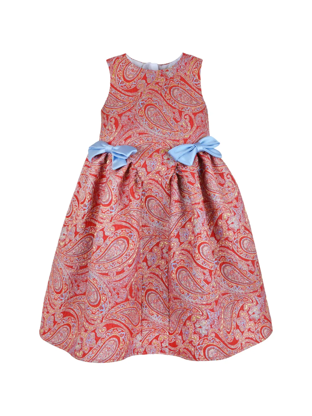 Hucklebones London paisley-print bow-detail midi dress Rood