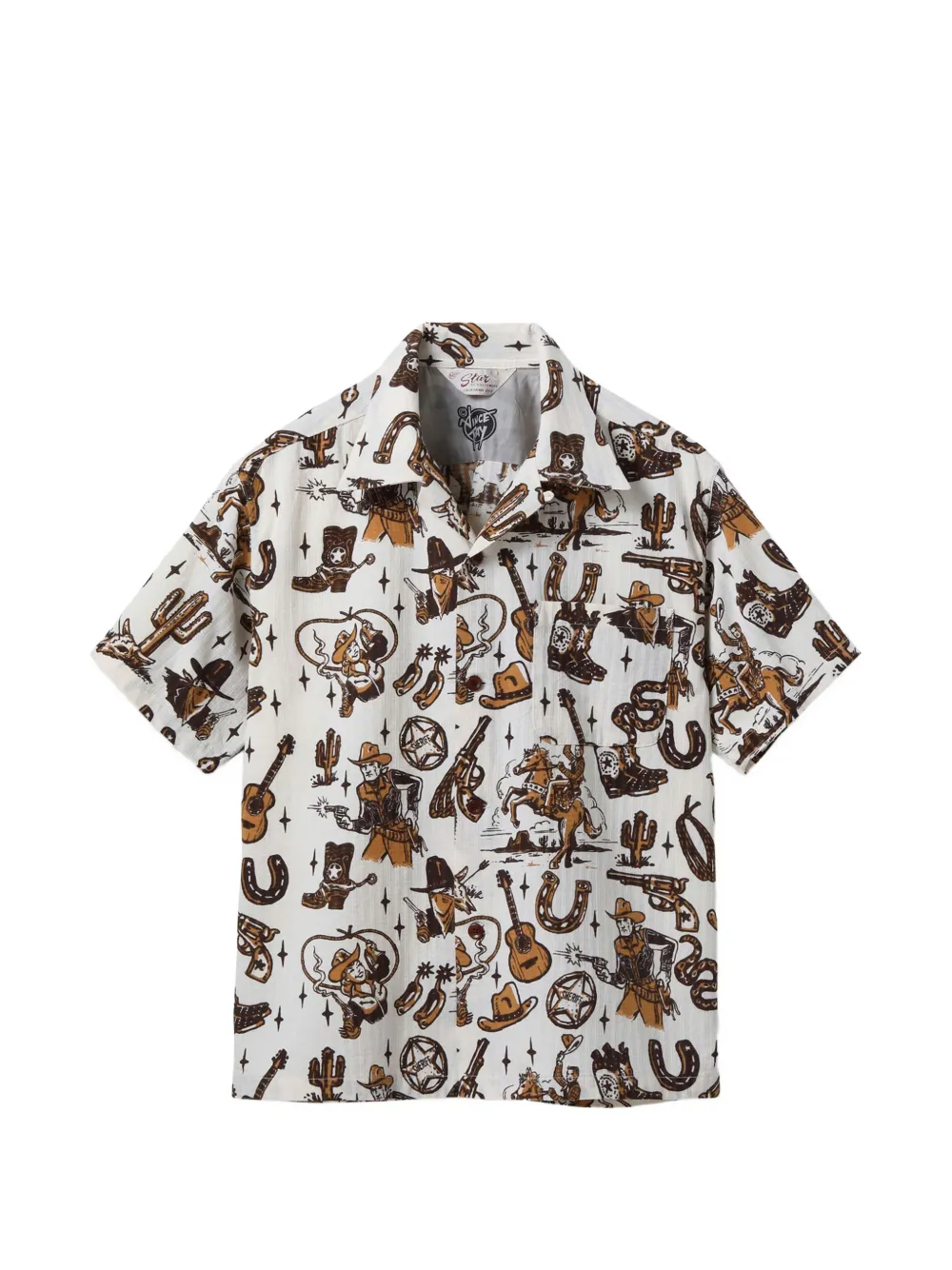 star of hollywood graphic-print short-sleeved shirt - Weiß