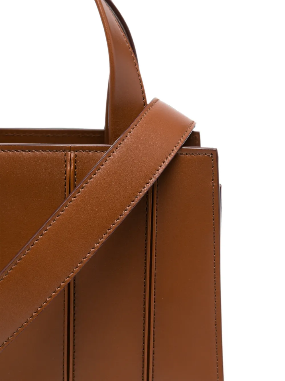 Max Mara Whitney leren shopper Bruin