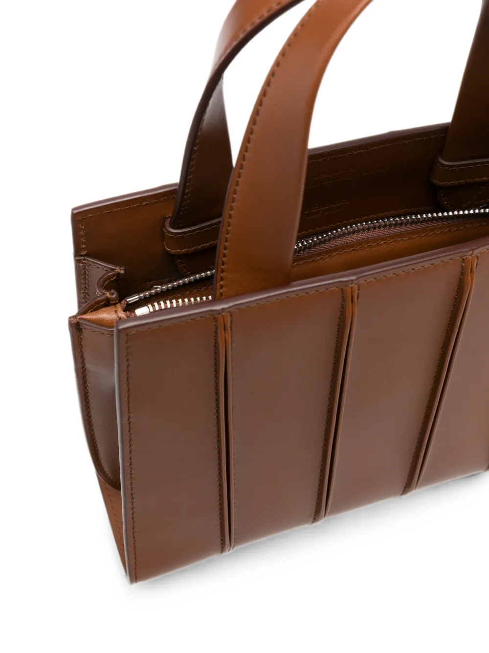 Max Mara Whitney leren shopper Bruin