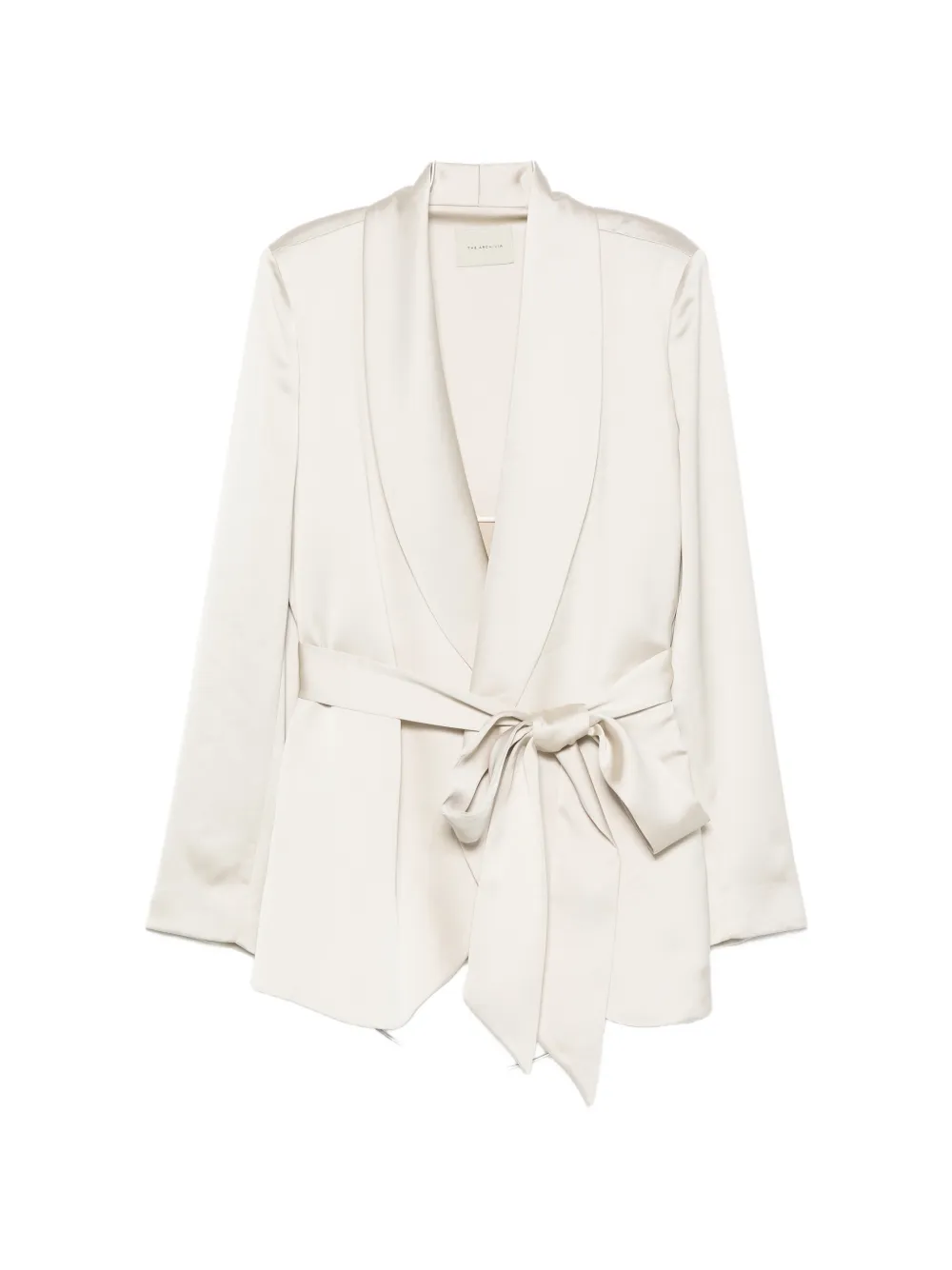 THE ARCHIVIA satin-finish belted dress - Toni neutri