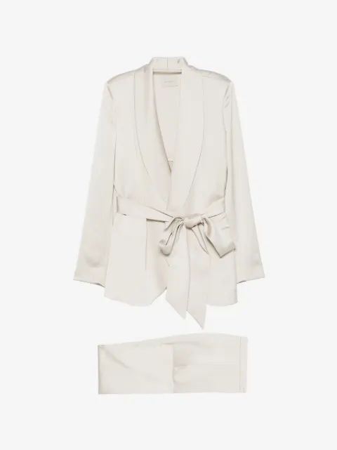 THE ARCHIVIA satin-finish belted dress