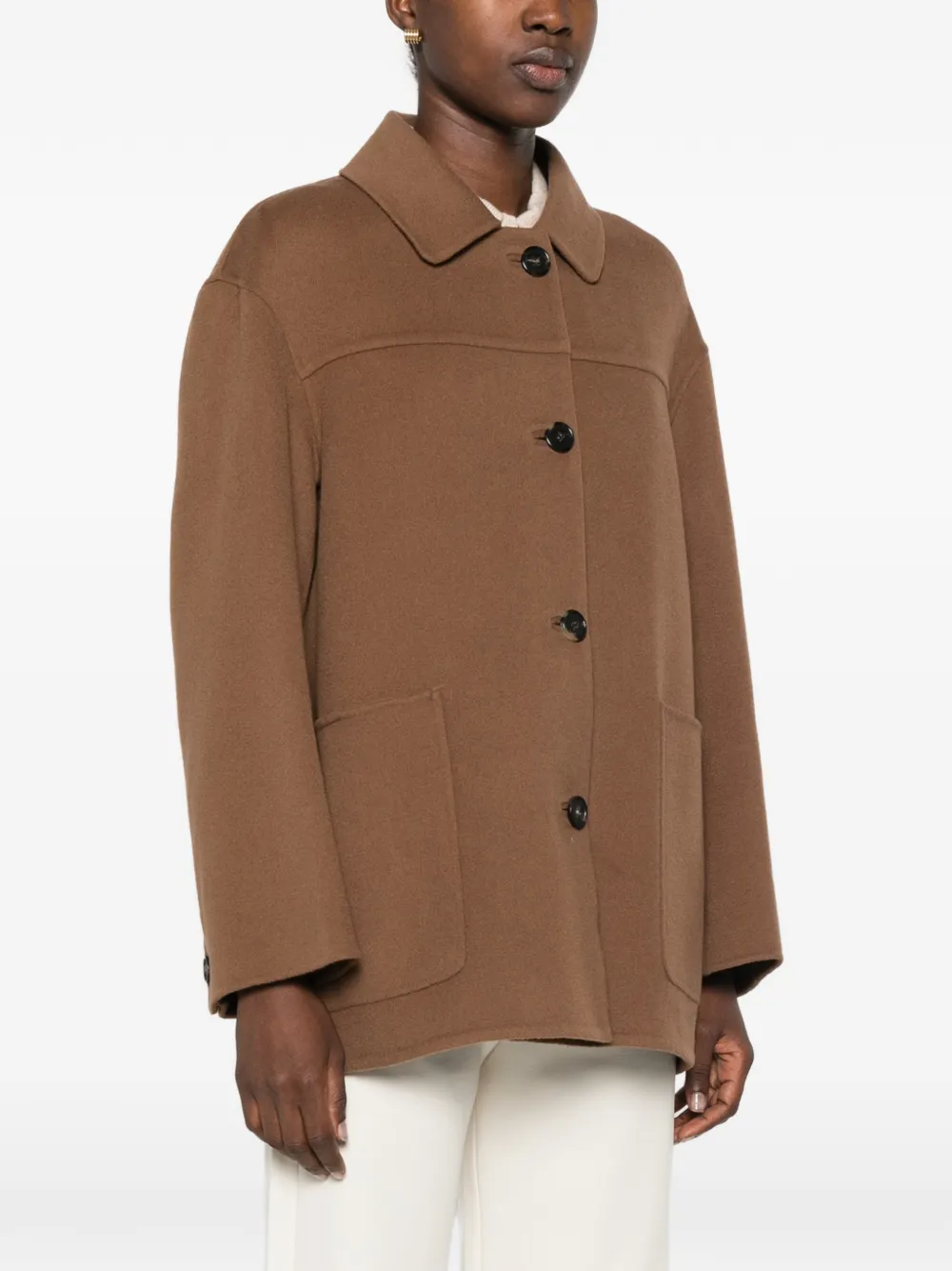 'S Max Mara Jack met opgestikte zak en knoopsluiting Bruin