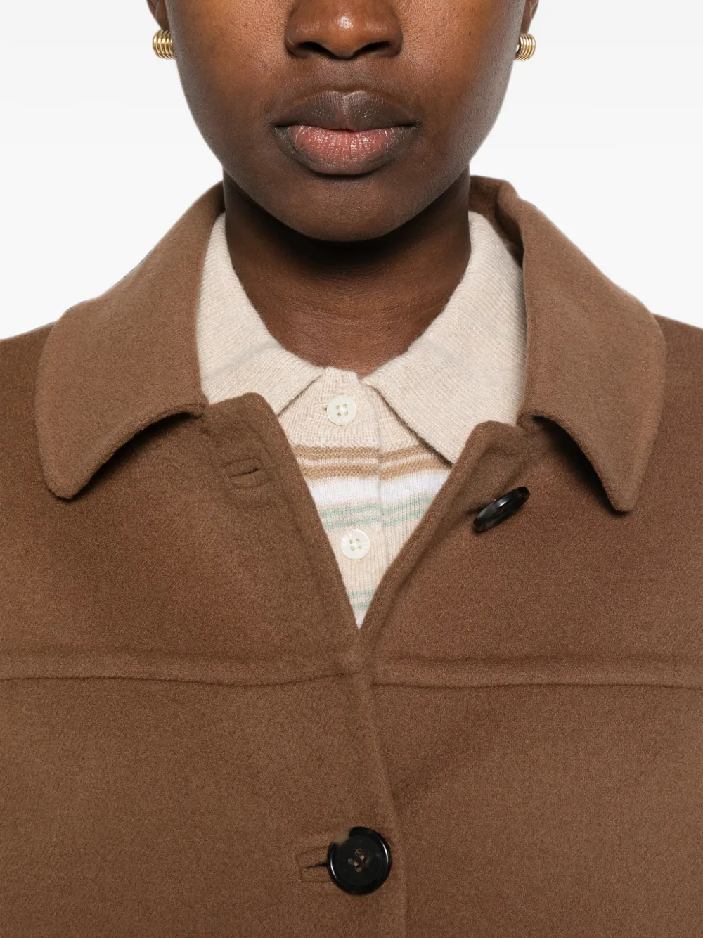 'S Max Mara Jack met opgestikte zak en knoopsluiting Bruin