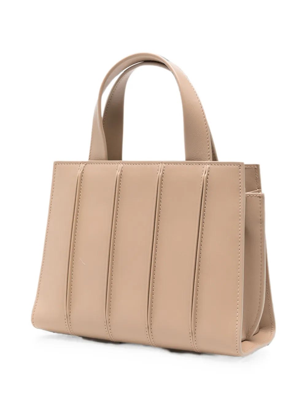 Max Mara Whitney leren shopper met vlakken Beige