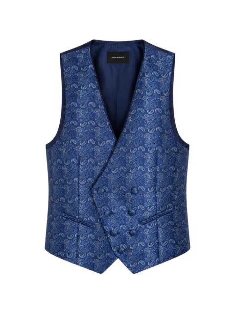 RAMON SANJURJO paisley-jacquard double-breasted waistcoat