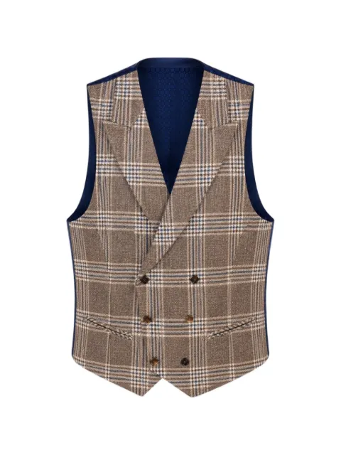 RAMON SANJURJO check-pattern double-breasted waistcoat