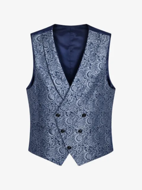 LUIGI BIANCHI MANTOVA paisley-jacquard double-breasted waistcoat