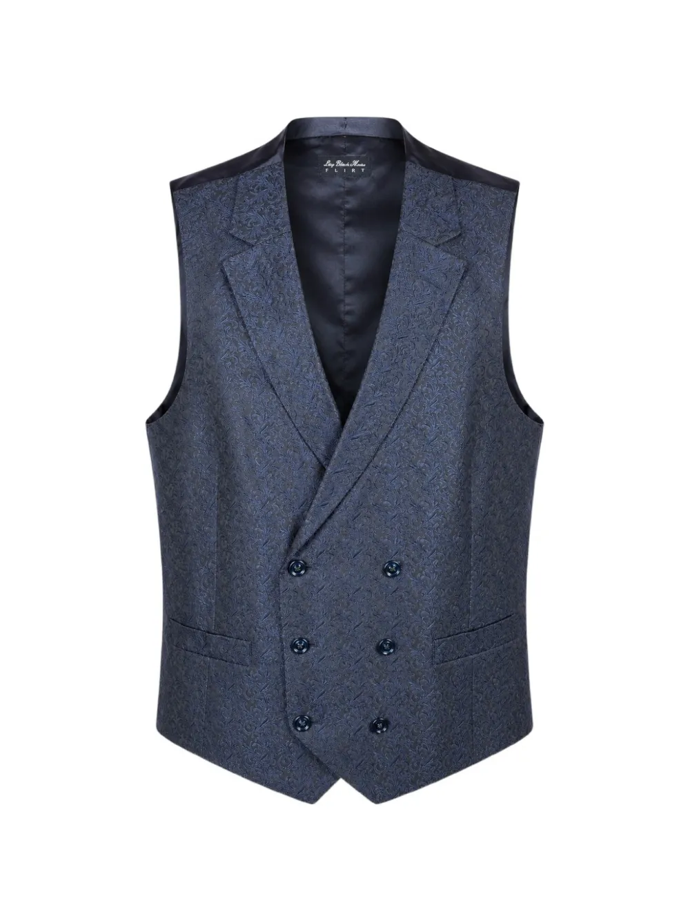 LUIGI BIANCHI MANTOVA paisley-jacquard double-breasted waistcoat - Blu