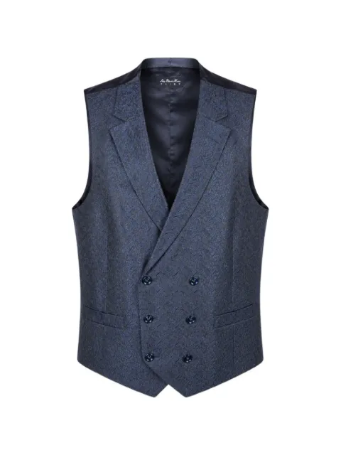 LUIGI BIANCHI MANTOVA paisley-jacquard double-breasted waistcoat