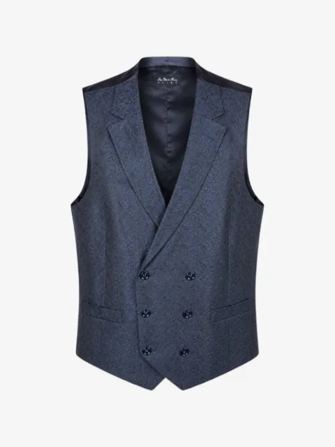 LUIGI BIANCHI MANTOVA paisley-jacquard double-breasted waistcoat