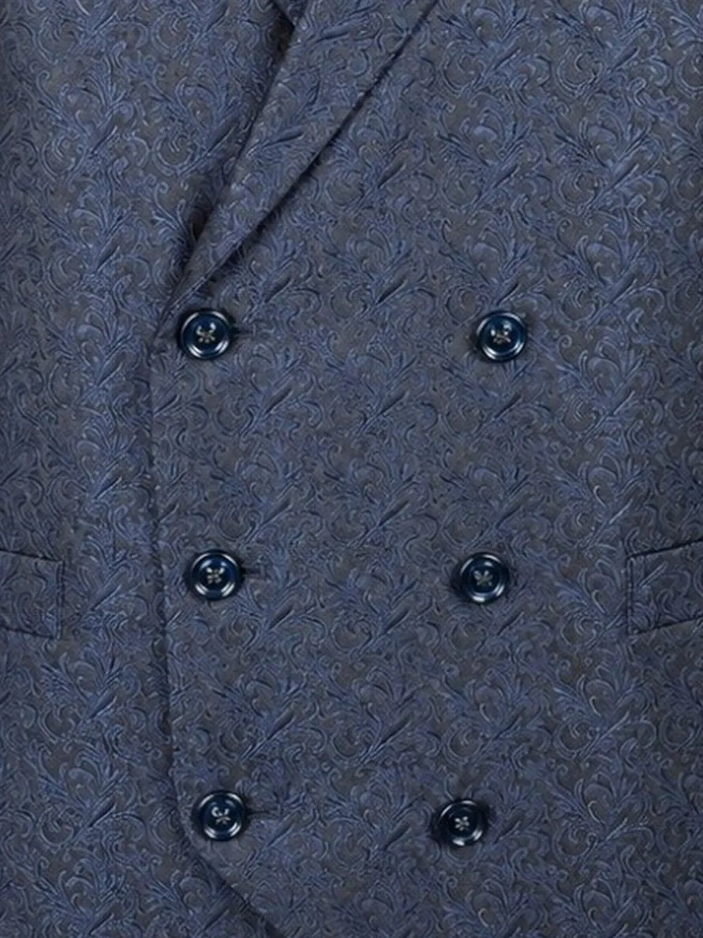 LUIGI BIANCHI MANTOVA Gilet met dubbele rij knopen en paisley-jacquard Blauw