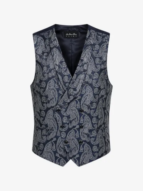 LUIGI BIANCHI MANTOVA paisley-print double-breasted waistcoat