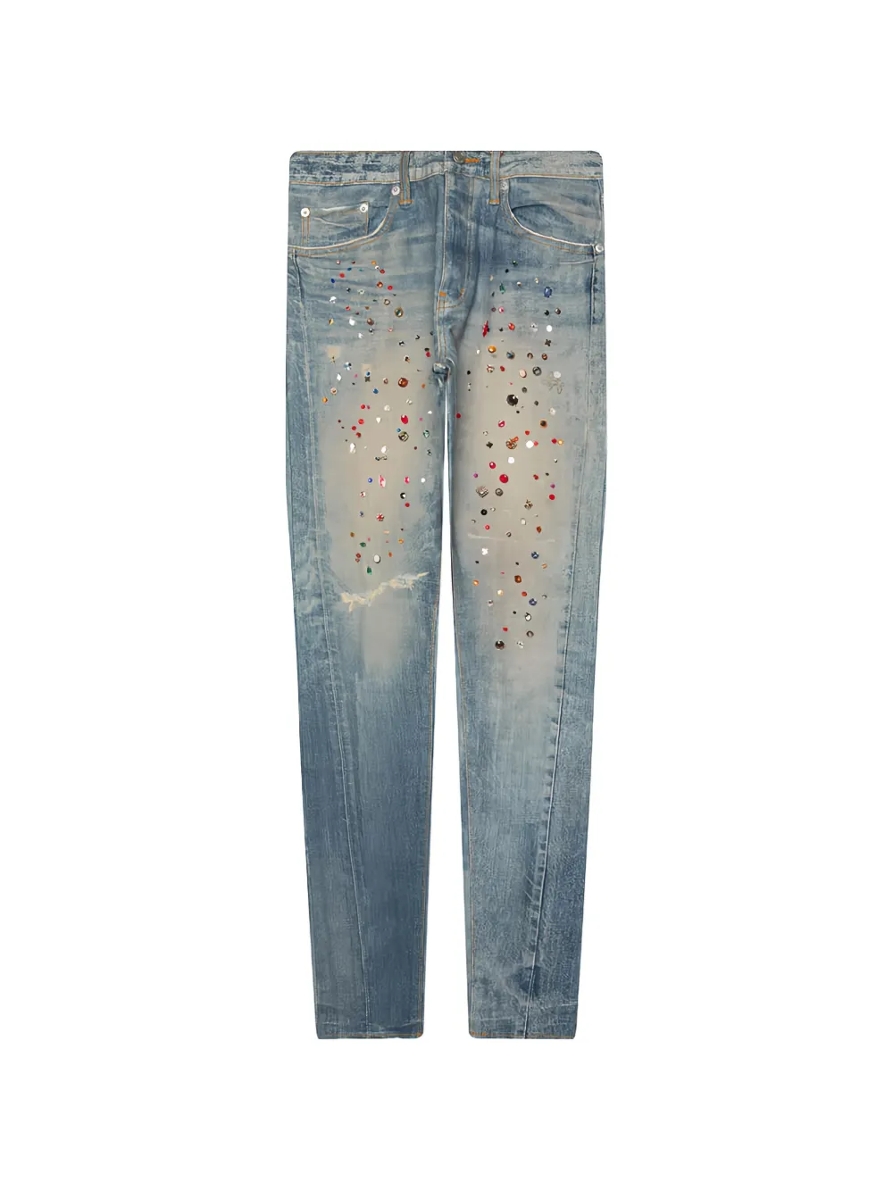 Purple Brand Jewel-print skinny jeans - Blu