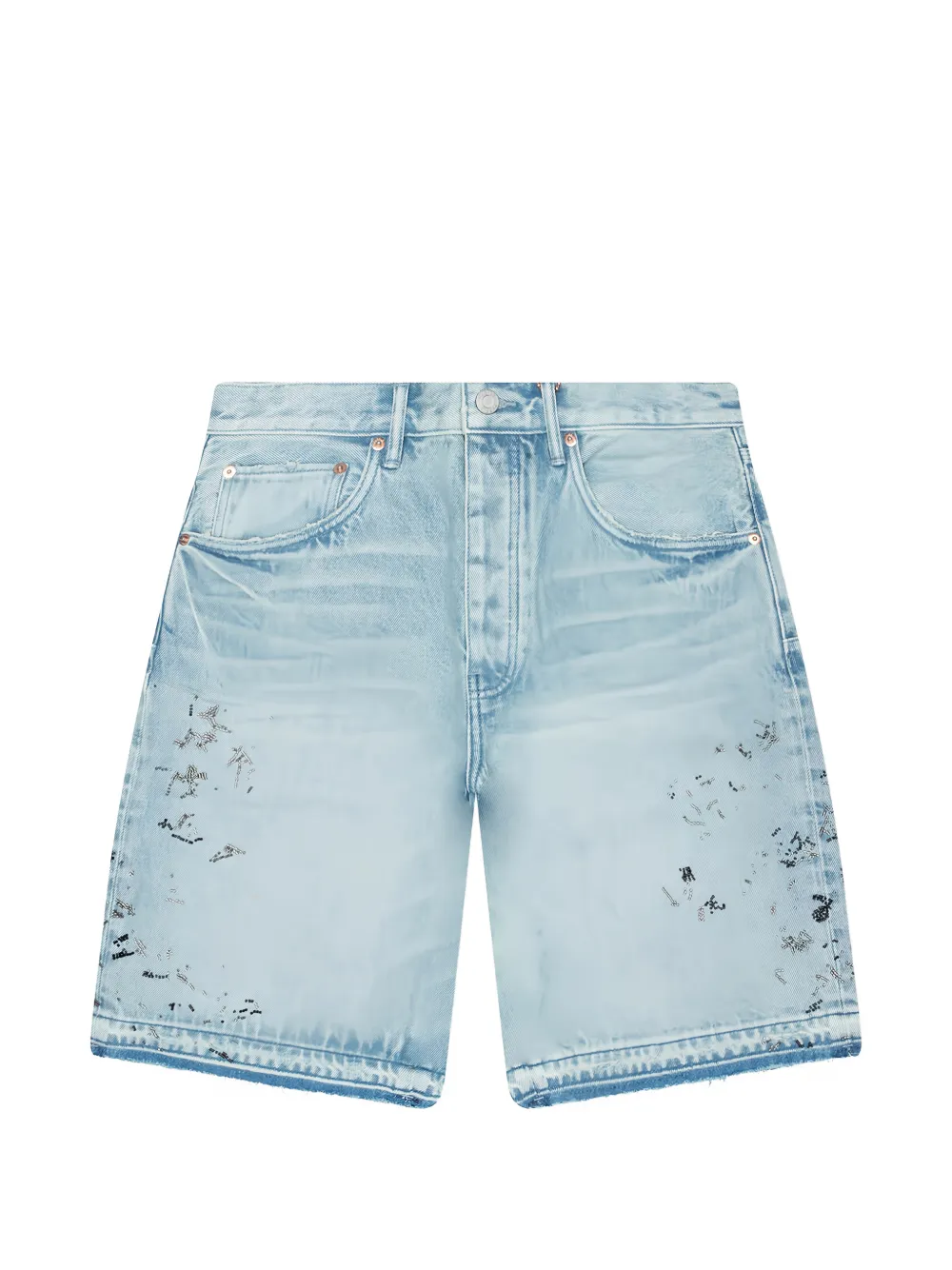 Purple Brand beaded splatter-effect shorts - Blu
