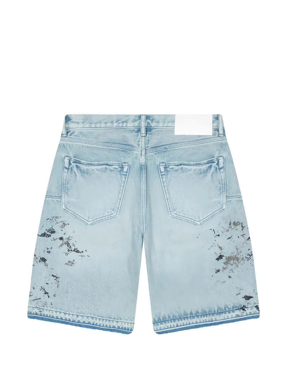 Purple Brand Shorts met verfspatten en kralen Blauw