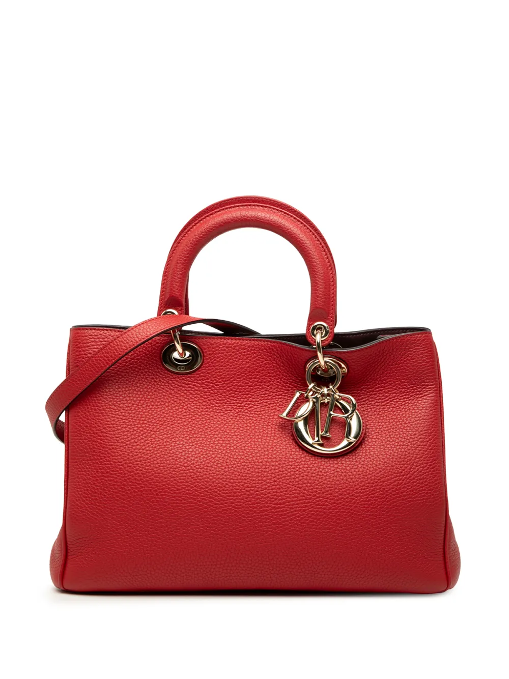 Christian Dior Pre-Owned 2006 Medium Pebbled Calfskin Diorissimo satchel - Red