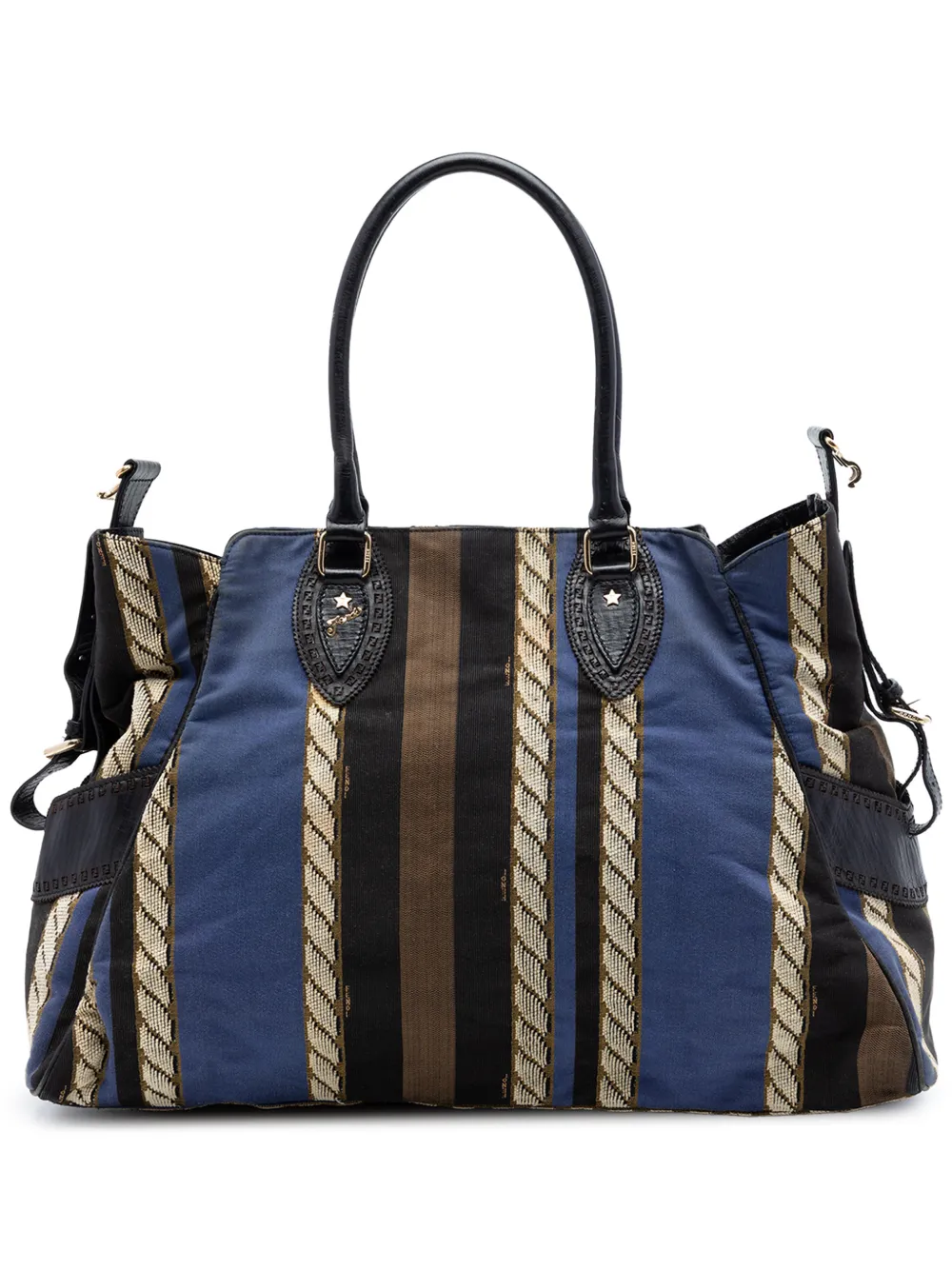 Fendi Pre-Owned 2000-2010 Large Pequin Canvas Etniko Du Jour handbag - Blu