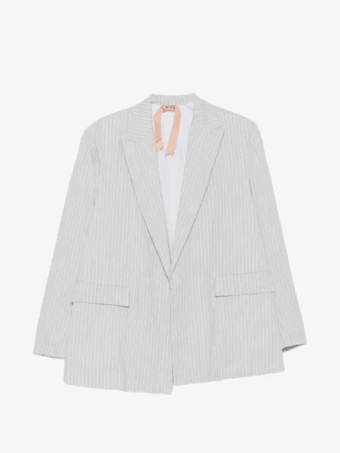 Nº21 blazer con solapas de pico y motivo de rayas diplomáticas