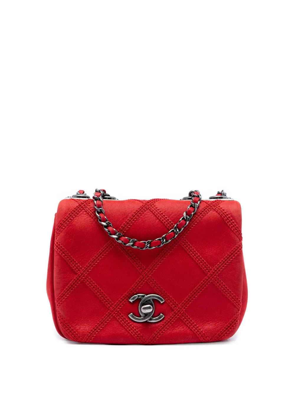 CHANEL Pre-Owned 2012-2013 Mini CC Iridescent Calfskin Diamond Stitch Flap crossbody bag - Red