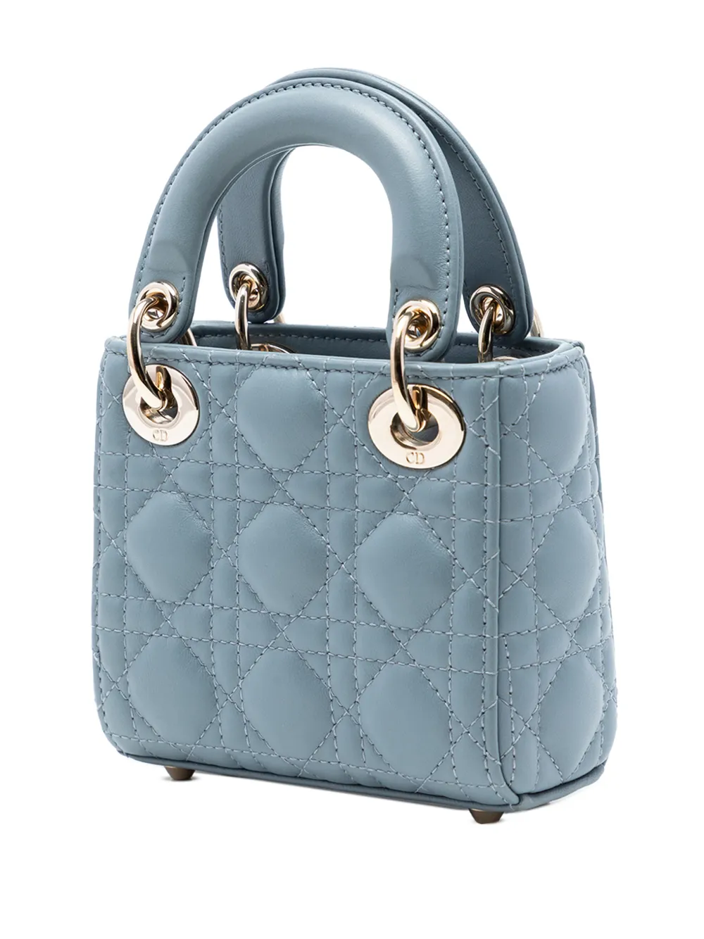 Christian Dior Pre-Owned 2022 Micro Lambskin Cannage Lady Dior