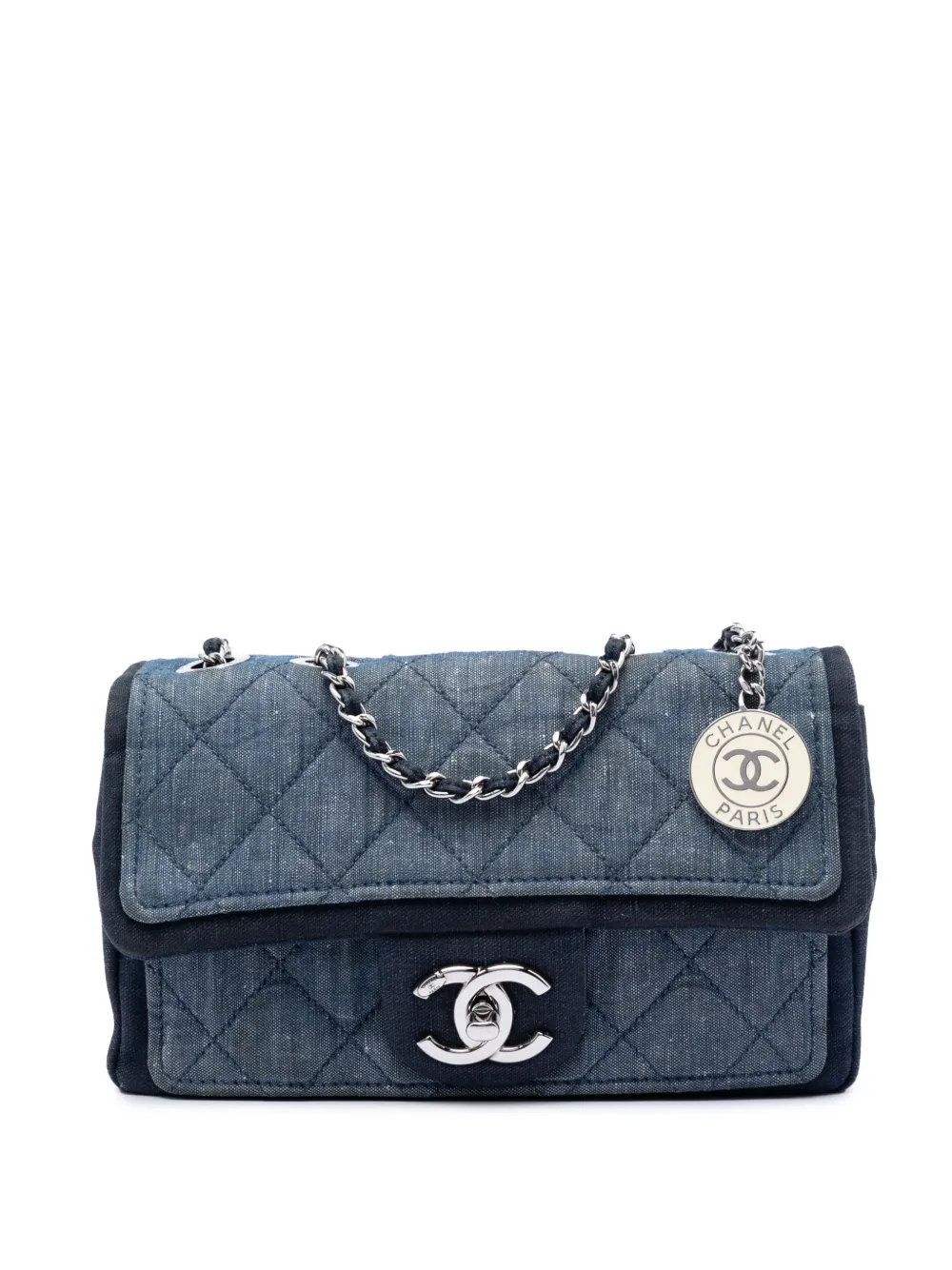 CHANEL Pre-Owned Borsa a tracolla Medallion Flap trapuntata piccola 2014 - Blu