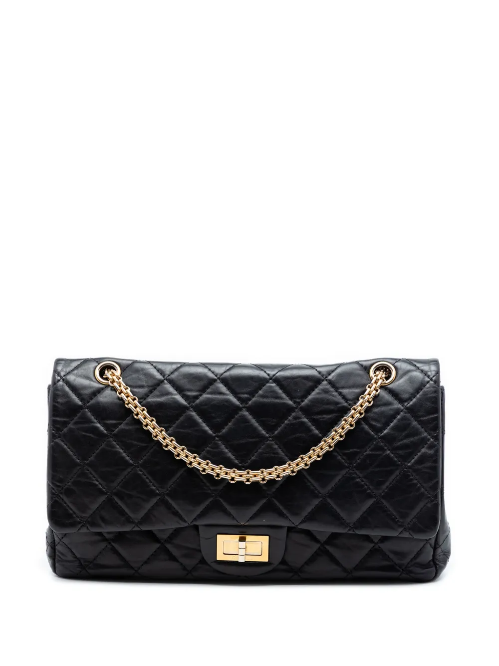 CHANEL Pre-Owned 2011 Quilted Aged Calfskin Reissue 2.55 Double Flap 227 shoulder bag - Black