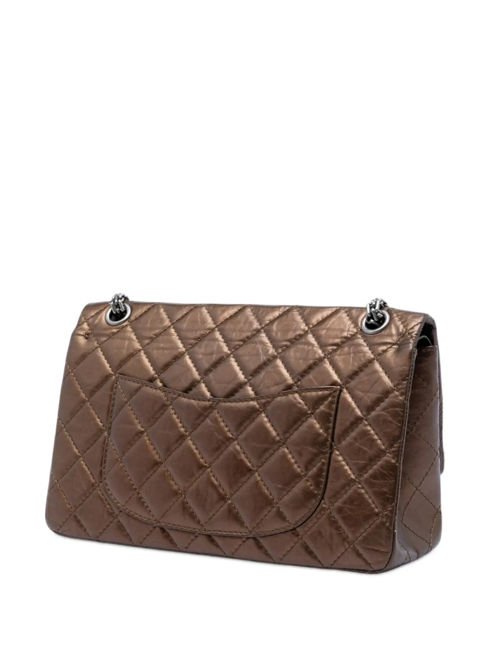  Chanel Pre-owned Borsa A Spalla Quilted Metallic Aged Calfskin Reissue 2.55 Double Flap 226 2008-2009 - Marrone 
