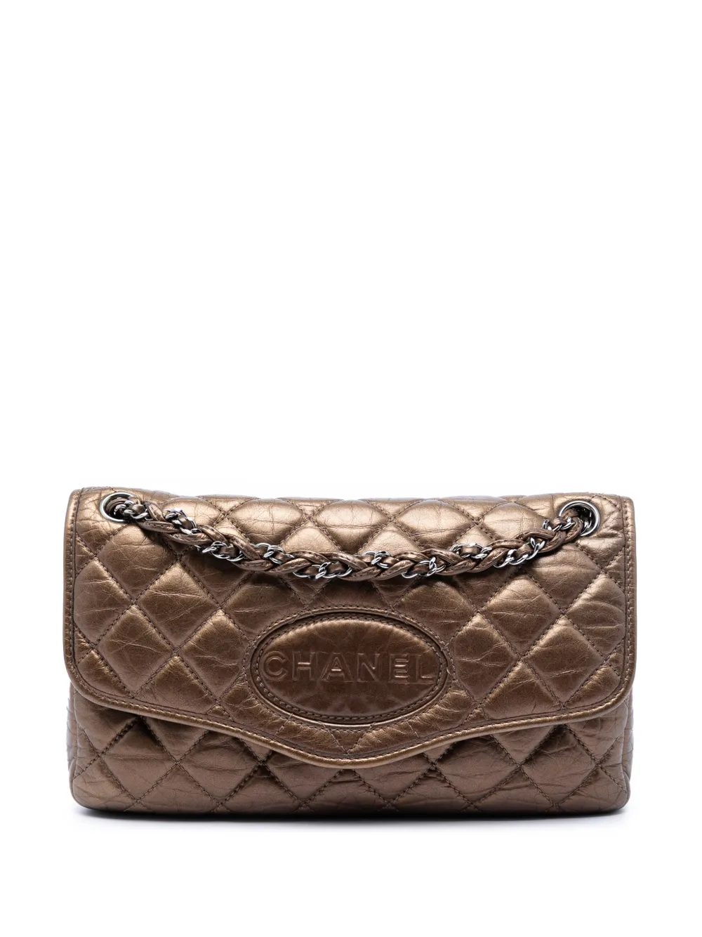 CHANEL Pre-Owned 2005-2006 Quilted Metallic Aged Calfskin Vintage Ligne Flap shoulder bag - Marrone
