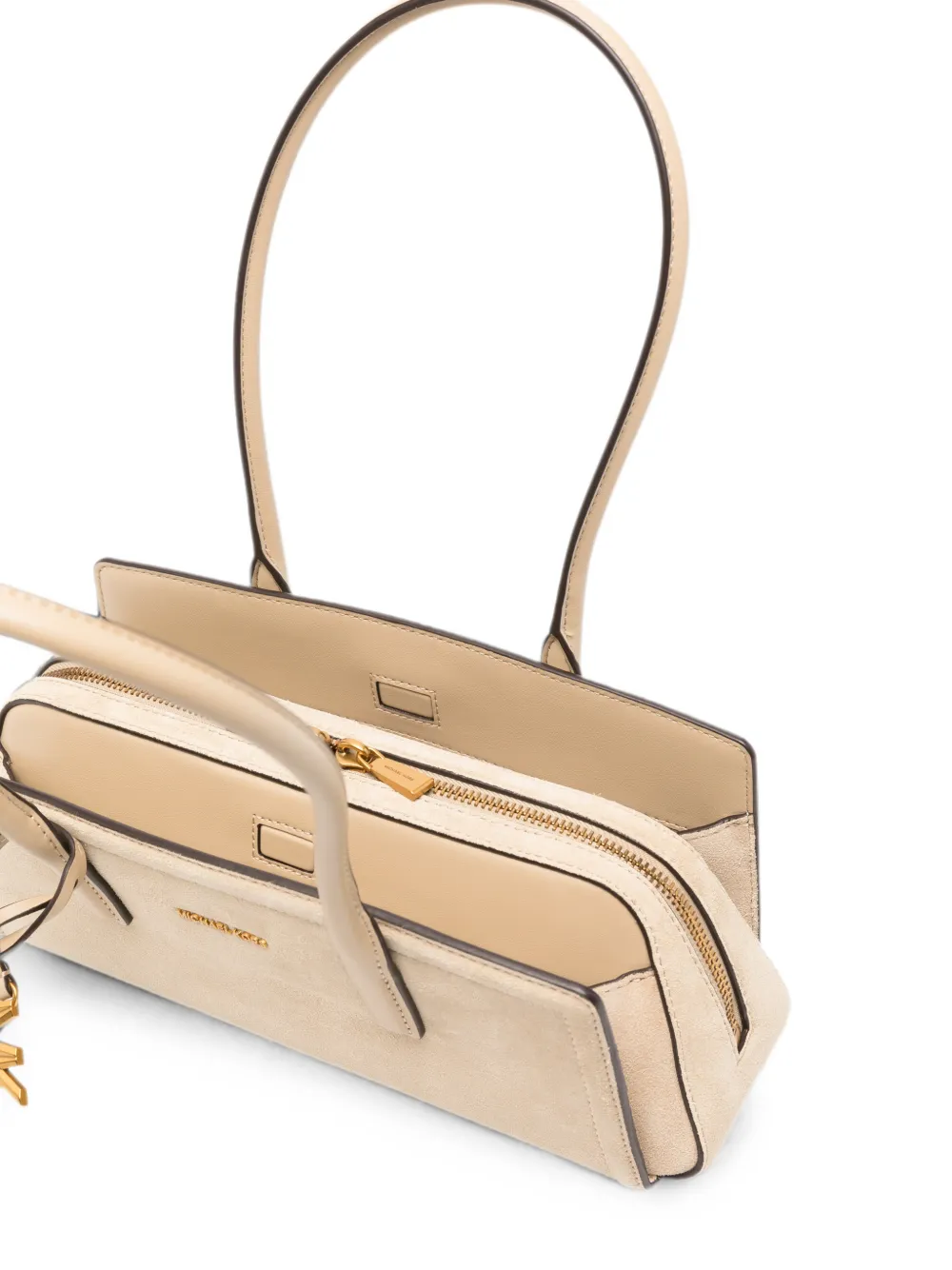 Michael Kors Laila schoudertas met logoplakkaat Beige