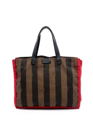Fendi Pre-Owned ペカン ストライプ ショルダーバッグ | ブラック