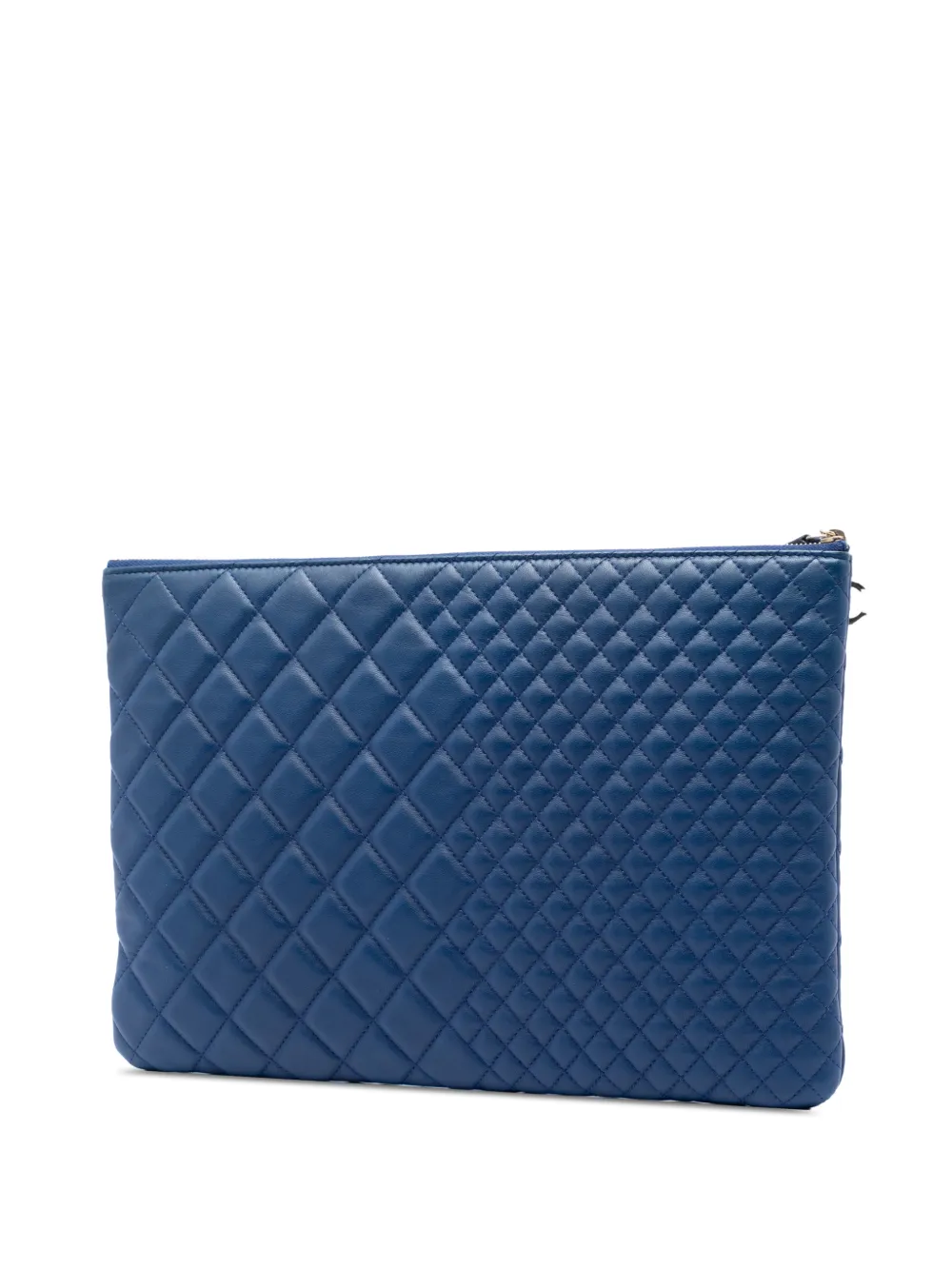  Chanel Pre-owned Bolso De Mano O Case Grande De Piel De Borrego Con Diseño Acolchado 2016-2017 - Azul 