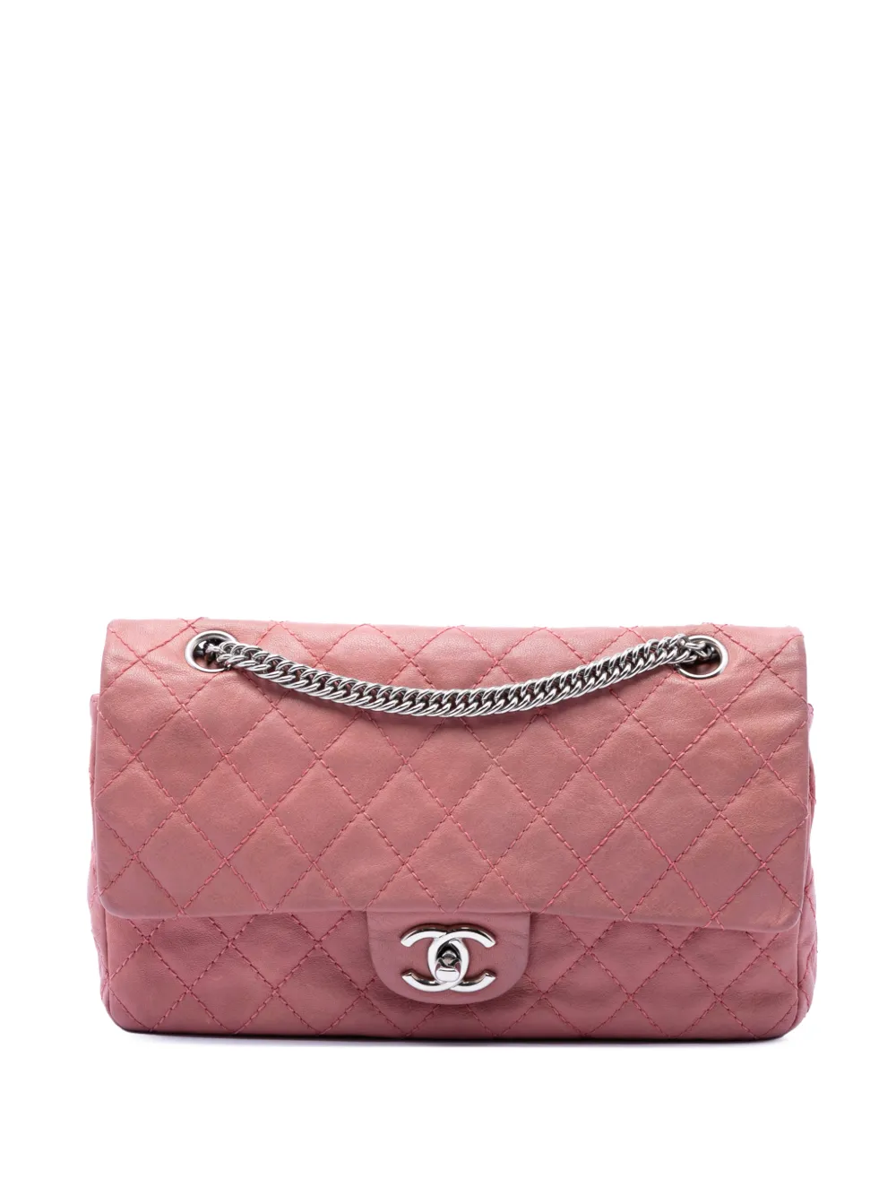 CHANEL Pre-Owned 2008-2009 Medium Classic Washed Lambskin Bijoux Chain Double Flap shoulder bag - Rosa