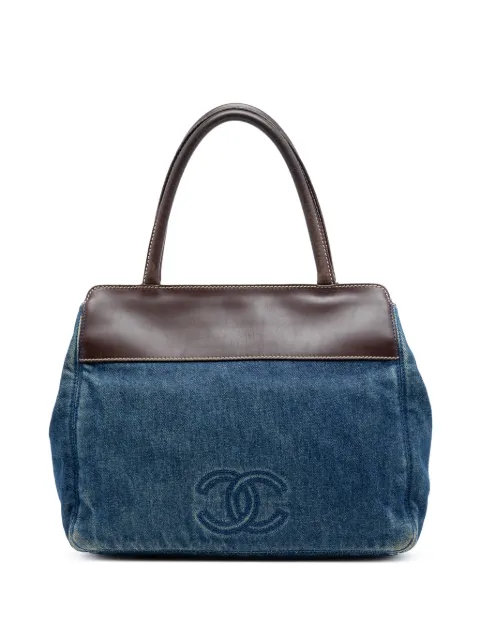 CHANEL Pre-Owned sac à main CC en cuir et jean (2000-2002)