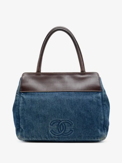 CHANEL Pre-Owned sac à main CC en cuir et jean (2000-2002)