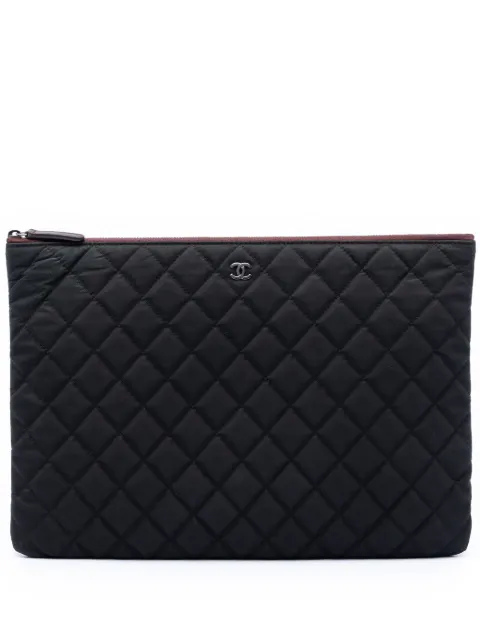 CHANEL Pre-Owned pochette matelassée Large Nylon O Case (2013-2014)