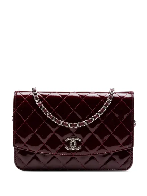 CHANEL Pre-Owned 2013-2014 CC Quilted Patent Brilliant Wallet On Chain crossbody bag