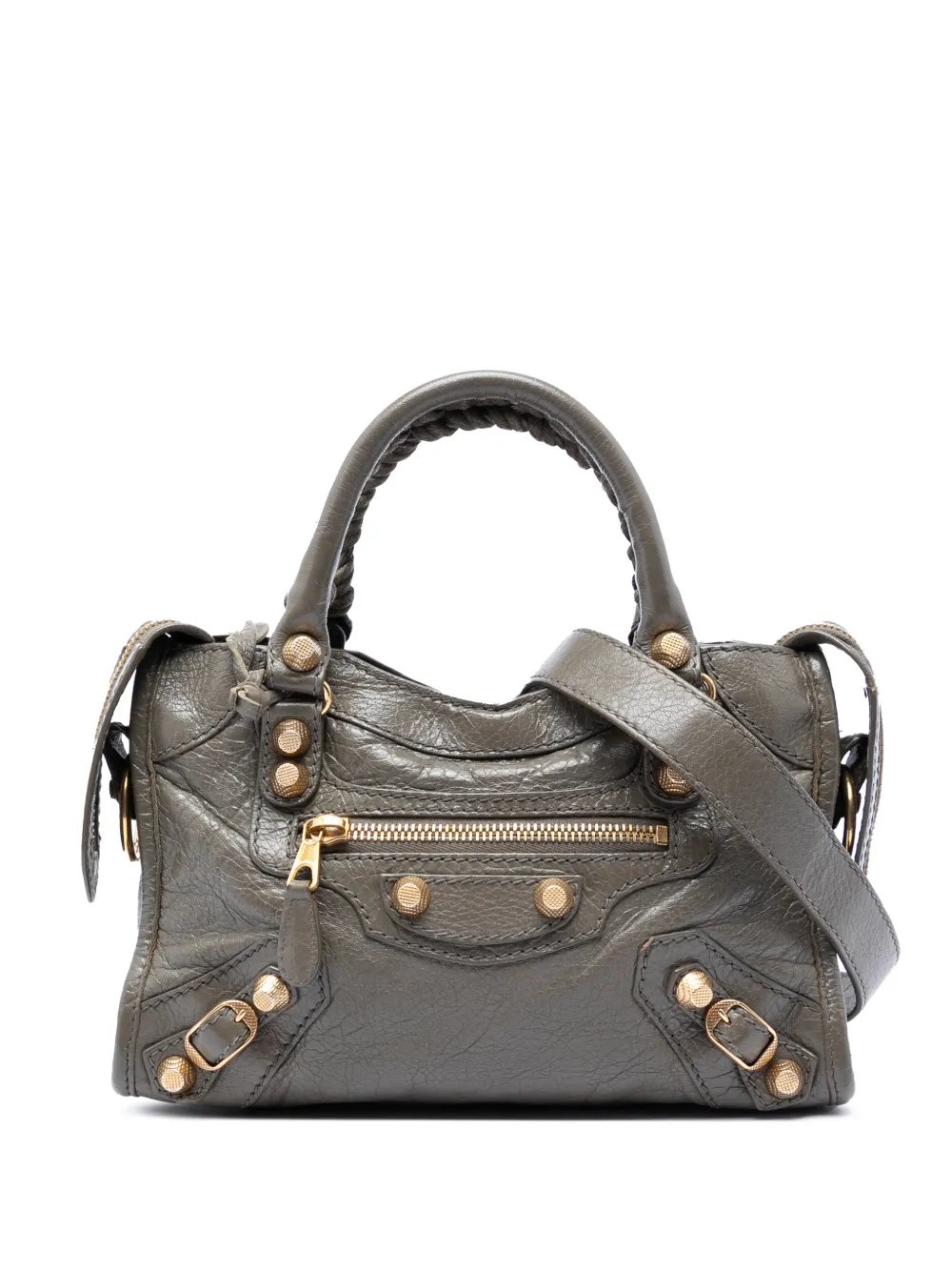 Balenciaga Pre-Owned 2016 Mini Lambskin Motocross Giant 12 City satchel - Grigio