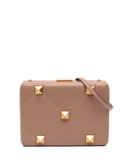 Valentino Garavani Pre-Owned 2018-2026 Calfskin Roman Stud Box Clutch on Strap crossbody bag