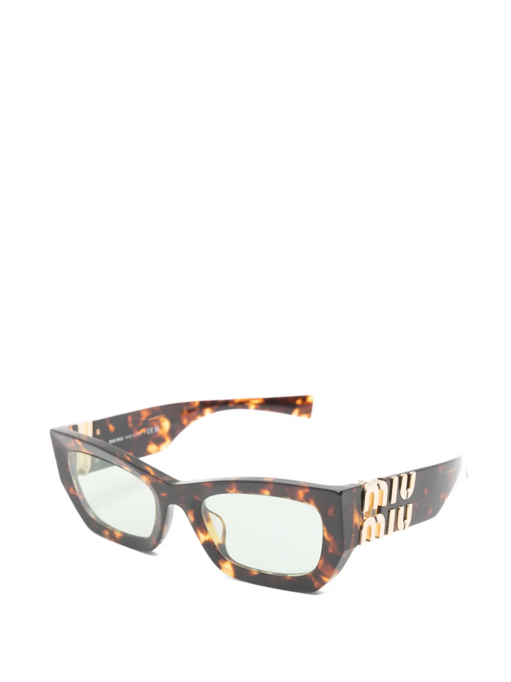 Miu Eyewear Zonnebril met logodetail Bruin