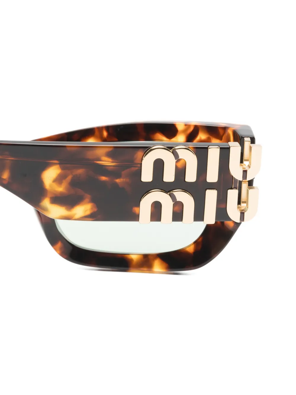 Miu Eyewear Zonnebril met logodetail Bruin