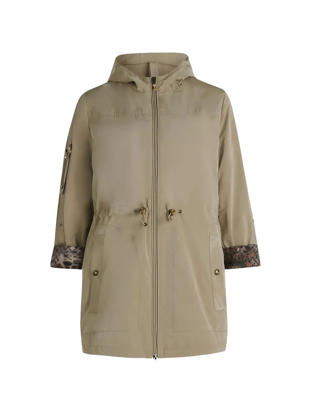 Betty Barclay Cappotto con dettaglio leopardato e cappuccio - Toni neutri