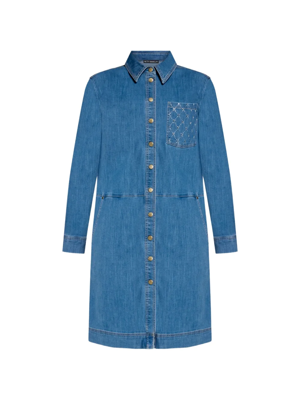 Betty Barclay embellished-pocket long-sleeve dress - Blu
